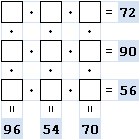 Zahlenrätsel 3x3: Logik Multiplikation online knobeln